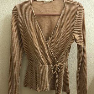 Caution to the Wind Long Sleeve Striped Blouse